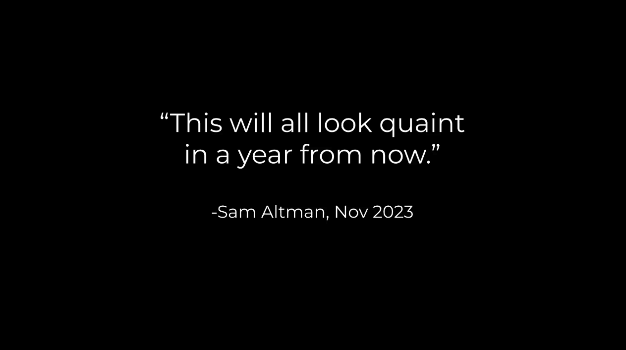 Quotation from Sam Altman November 2023