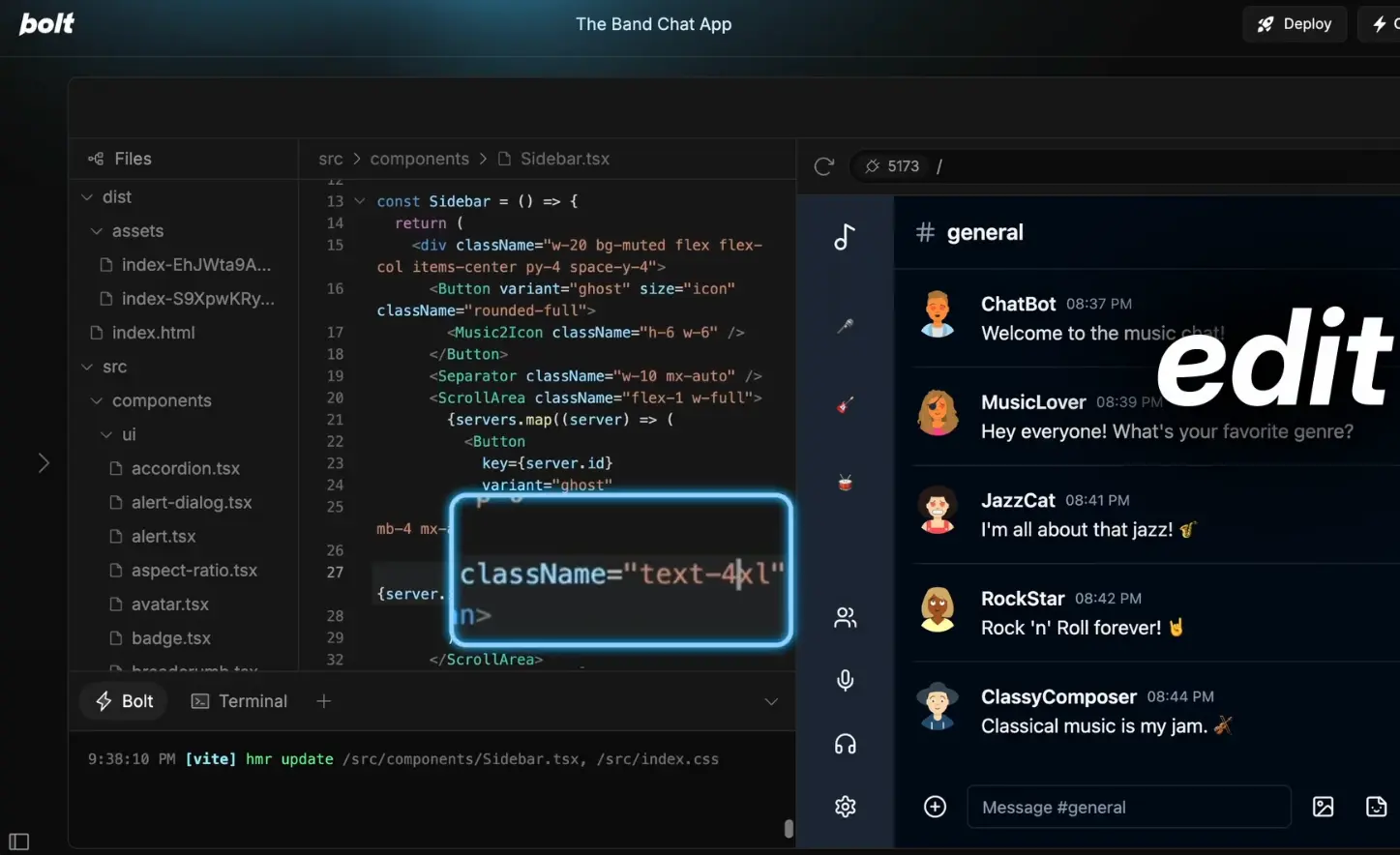 Blog image: AI prototyping screenshot > Bolt